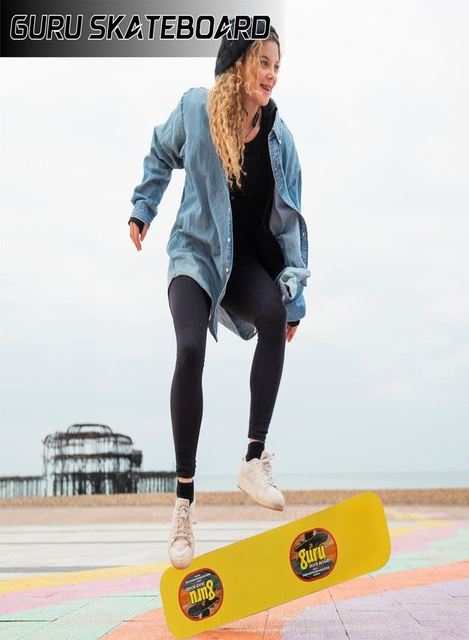 GURU Medium Wooden Non-Slip Skateboard for Kids, Adult 24 inch x 6 inch Skateboard (Yellow, Pack of 1) - Image 4